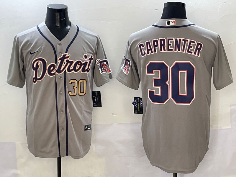 Men Detroit Tigers #30 Caprenter Grey Game Nike 2025 MLB Jersey style 5073->los angeles dodgers->MLB Jersey